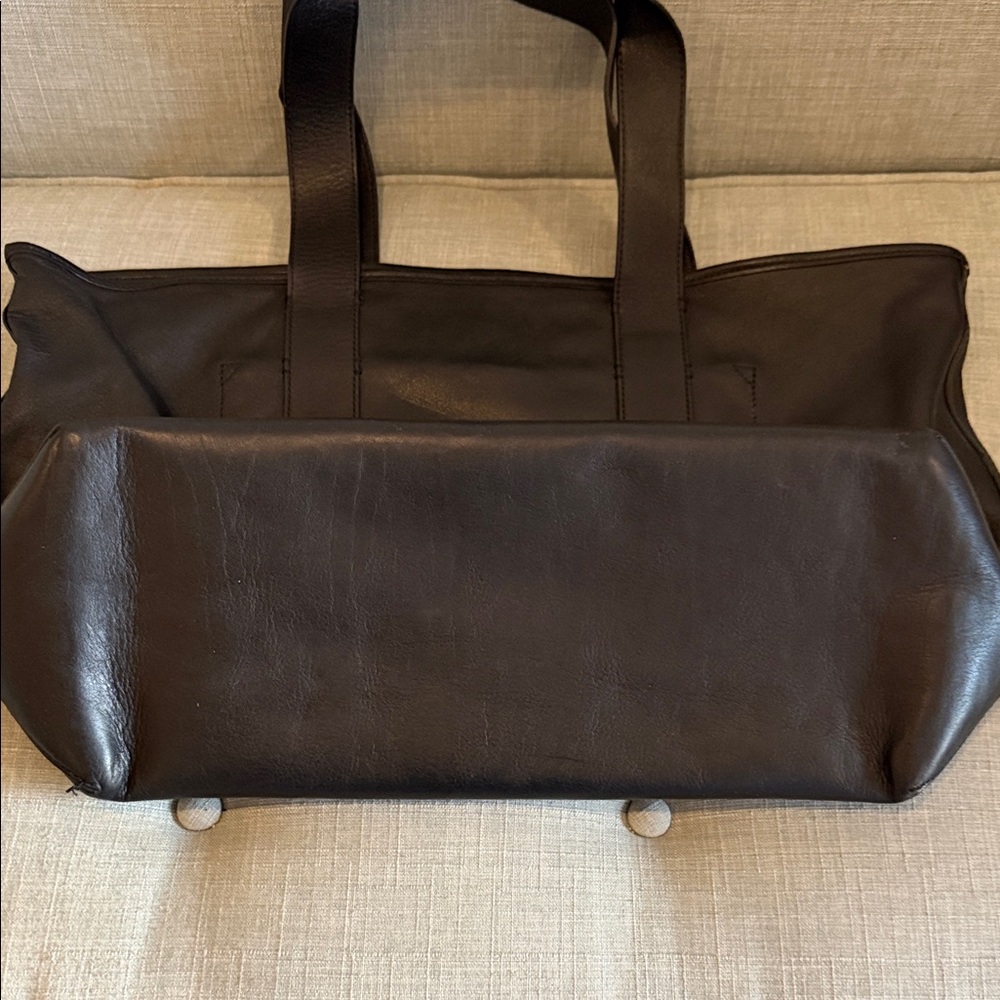 J. Crew Large Montauk Tote - Black Leather - GORGEOUS! - Picture 4 of 12